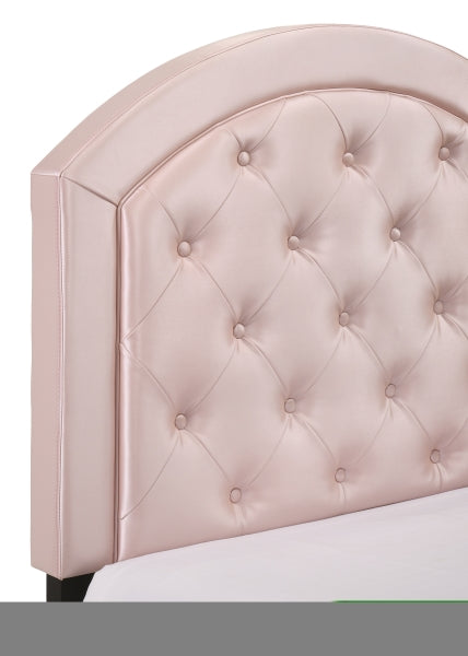 ZNTS Full Upholstered Platform Bed with Adjustable Headboard 1pc Full Size Bed Pink Fabric B011120845