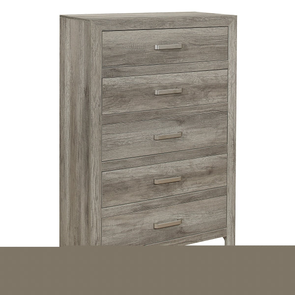 ZNTS Transitional Aesthetic Weathered Gray Finish Chest with Drawers Storage Wood Veneer Rusticated Style B01146548