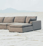 ZNTS Modern Living Room Ottoman, Premium Fabric Upholstered 1-Pc Ottoman with Plush Seat Cushion B011P162828