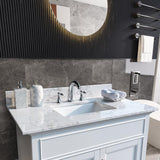 ZNTS Montary 37inch bathroom vanity top stone carrara white new style tops with rectangle undermount W50921981