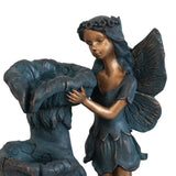 ZNTS 7.7x4.7x14.2" Decorative 3 Tier Water Fountain with Fairy and LED Light, for Indoor Tabletop and W2078138939