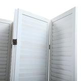 ZNTS Sycamore wood 8 Panel Screen Folding Louvered Room Divider - Old white W104158396