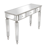 ZNTS Three Drawers Mirror Table Dressing Table Console Table 45198085