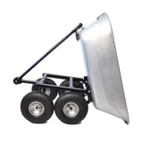 ZNTS Folding car Poly Garden dump truck with steel frame, 10 inches. Pneumatic tire, 300 lb capacity body W22783095