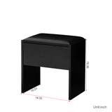 ZNTS Modern Design Bedroom Makeup Dressing Table with Light and Stool,Black W33136276