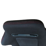 ZNTS 2pcs Left Right Reclinable Sports Bucket Racing Seats Red Stitch Black Cloth 01924813