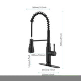 ZNTS Kitchen Faucets Commercial Single Handle Single Lever Pull Down Sprayer Spring Kitchen Sink Faucet TH94027MB02-8