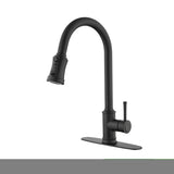 ZNTS Single Handle High Arc Pull Out Kitchen Faucet,Single Level Stainless Steel Kitchen Sink Faucets TH9013MB-8