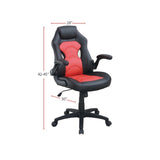 ZNTS Adjustable Height Swivel Executive Computer Chair in Black and Red SR011691