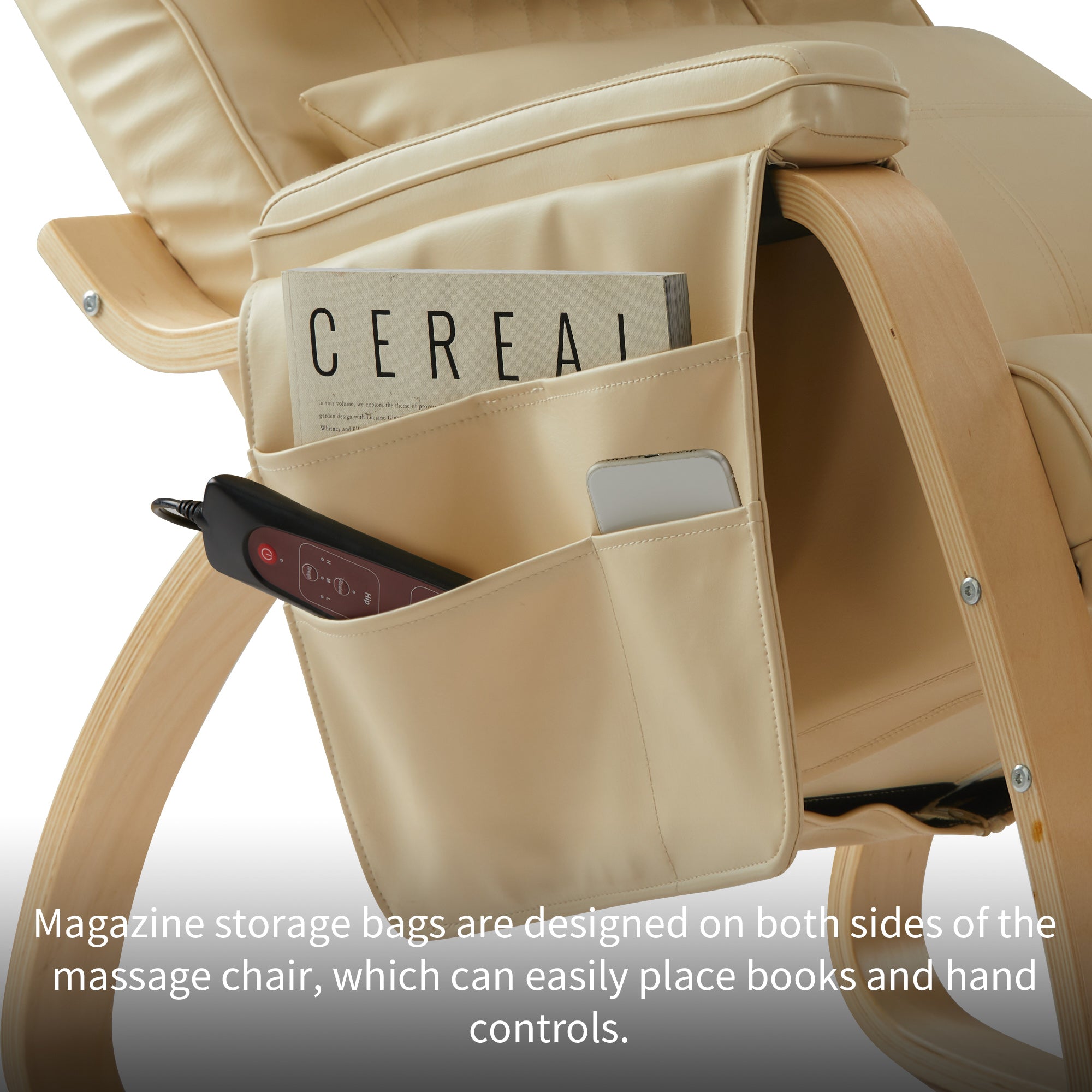 ZNTS MASSAGE Comfortable Relax Rocking Chair Cream White W31143156