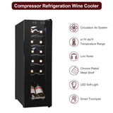 ZNTS JC-34 115V 85W 1.2cu.ft/34l Electronic Wine Cabinet Cold Rolled Sheet Transparent Glass Door / 91489042