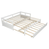 ZNTS Extending Daybed with Trundle, Wooden Daybed with Trundle, White WF194887AAK