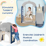 ZNTS Toddler Slide and Swing Set 8 in 1, Kids Playground Climber Slide Playset with Basketball Hoop PP321361AAC