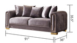 ZNTS Impreza Modern Style Sofa in Silver B009141290