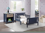 ZNTS Connelly Reversible Panel Toddler Bed Midnight Blue/Vintage Walnut B02257227