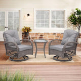ZNTS 3 Pieces Outdoor Swivel Rocker Patio Chairs, 360 Degree Rocking Patio Conversation Set with W640142357