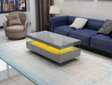 ZNTS Ria Modern & Contemporary Style Built in LED Style Coffee Table in Gray color Made with Wood & B009P151367