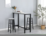 ZNTS Faux Marble Black Table Top Table with 2 Chairs, Kitchen Counter with Chairs,Breakfast W49935698