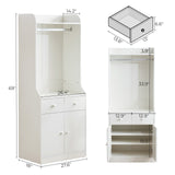 ZNTS Bedroom Armoire,Wardrobe Armoire Closet, Drawers and Shelves, Handles, Hanging Rod, for Bedroom 22843860
