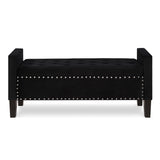 ZNTS Upholstered Tufted Button Storage Bench with nails trim,Entryway Living Room Soft Padded Seat with W2186139086
