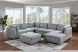 ZNTS Living Room Furniture Armless Chair Light Grey Dorris Fabric 1pc Cushion Armless Chair Wooden Legs B01147398