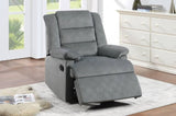 ZNTS Contemporary Dark Gray Color Velvet Fabric Recliner Motion Recliner Chair 1pc Couch Manual Motion B011P163845