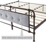 ZNTS King size High Boad Metal bed with soft head and tail, no spring, easy to assemble, no noise W1708127643