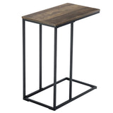 ZNTS 48*28*58cm C Type Single Layer MDF Iron Rectangle Brown Triamine Side Table Black Spray 38728210