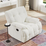 ZNTS 360 Degree Swivel Fabric Single Sofa Heavy Duty Reclining Chair for Living Room, Cream W876128248