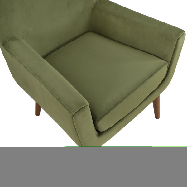 ZNTS Astrid Mid-Century Green Velvet Arm Chair B05089995