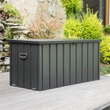 ZNTS 160 Gallon Outdoor Storage Deck Box Waterproof, Large Patio Storage Bin for Outside Cushions, Throw W1859131834