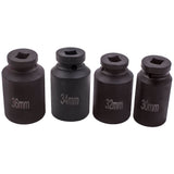 ZNTS 4pcs 1/2" Drive Spindle Axle Nut Socket Set 12 Point 30mm 32mm 34mm 36mm 30330767