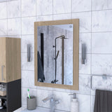 ZNTS Devoux Rectangle Bathroom Mirror Light Pine B062103261