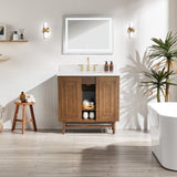 ZNTS 36'' Freestanding Single Bathroom Vanity with Marble Top W1826136012