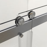 ZNTS 72*76" Double Sliding Frameless Shower Door Brushed Nickel With Buffer W105669867