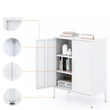 ZNTS Metal Storage Locker Cabinet, Adjustable Shelves Free Standing Sideboard Steel Cabinets for W1730119027