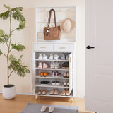 ZNTS Entryway Bedroom Armoire,Shoe Cabinet,Wardrobe Armoire Closet, Drawers and Shelves, Handles, Hanging 71384021