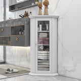ZNTS Freestanding Bathroom Cabinet with Glass Door, Corner Storage Cabinet for Bathroom, Living Room and WF304266AAK