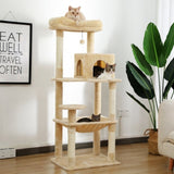 ZNTS Luxury Cat Tree Cat Tower with Sisal Scratching Post, Cozy Condo, Top Perch, Hammock and Dangling 35162292