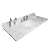 ZNTS Montary 43x22 bathroom stone vanity top engineered stone carrara white marble color with rectangle W50921982