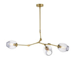 ZNTS 3-Globe Bubble Chandelier MD8080-3-GOLD-CLEAR-HOR
