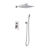 ZNTS 10 inch Shower Head Bathroom Luxury Rain Mixer Shower Complete Combo Set Wall Mounted TH6001NS