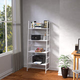 ZNTS WTZ Book Shelf, White Bookshelf, Ladder Bookcase, 4 Tier Tall Book case for Bedroom, Living Room, 22380449