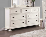 ZNTS Transitional White Finish Dresser of 7 Drawers Jewelry Tray Traditional Design Bedroom Wooden B011P143960