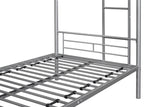 ZNTS Metal Twin over Twin Bunk Bed/ Heavy-duty Sturdy Metal/ Noise Reduced Design/ Safety Guardrail/ 2 W42753012