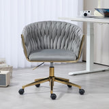 ZNTS Modern design the backrest is hand-woven Office chair,Vanity chairs with wheels,Height W2215P147915