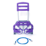 ZNTS Portable Aluminium Cart Folding Dolly Push Truck Hand Collapsible Trolley Luggage Purple 09846099