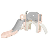 ZNTS Kids Slide Playset Structure 7 in 1, Freestanding Spaceship Set with Slide, Arch Tunnel, Ring Toss PP319756AAH