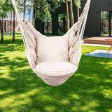 ZNTS Hammocks Hanging Rope Hammock Chair Swing Seat with Two Seat Cushions and Carrying Bag, Weight W104143054