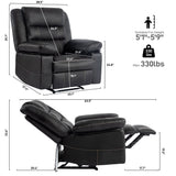 ZNTS Breathable Leather Massage Recliner Chair, Manual Living Room Reclining Sofa W1692128249